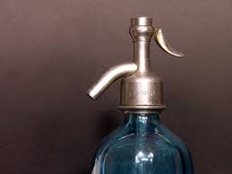 French Soda Siphon Seltzer Bottle Syphon Made In France 1934 Etched Glass Soda Siphon French Glassware French Cafe French Vintage Vintage Blue Bottle