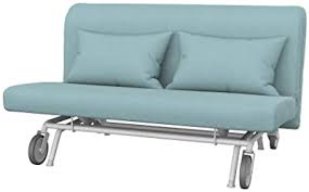 Stretch armless futon covers full queen futon couch covers slipcover futon sofa cover futon bed cover furniture protector covers with elastic bottom soft. Soferia Replacement Cover For Ikea Ps 2 Seater Sofa Bed Fabric Majestic Velvet Light Blue Amazon De Kuche Haushalt