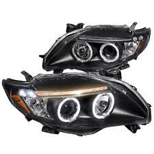 Spec D Tuning 2009 2010 Toyota Corolla Black Projector Head Lights Lamps Pair Led 09 10 Left Right Corolla Toyota Corolla Projector Headlights