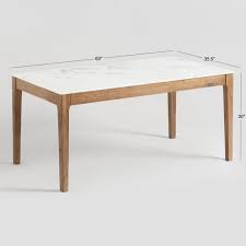Marble Top And Acacia Wood Fletcher Dining Table Dining Table Marble Dining Table Acacia Wood Table