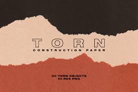 Download Torn Construction Paper In Design Elements On Yellow Images Creative Store PSD Mockup Templates