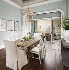 Dining Room Painted In Silver Strand By Marc Michaels Interior Design Dining Room Blue Dining Room Paint Colors Gray Blue Dining Room