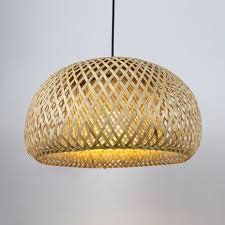 Double Decker Bamboo Pendant Lights Restaurant 1 Light Suspended Light In Beige With Adjustable Hanging Cord Takeluckhome Com