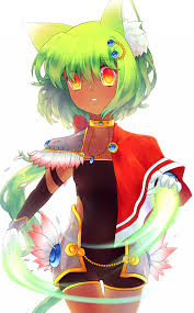 Tags Blush Dark Skin Dress Gloves Green Hair Hairpins Happy Jacket Jewelry Long Hair Magic Neko With Images Anime Green Hair Anime Blush Dark Skin