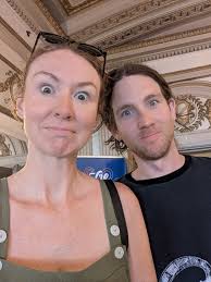 Us after. I survived. Thankfully not as scary as I thought but I also  closed my eyes a lot lol