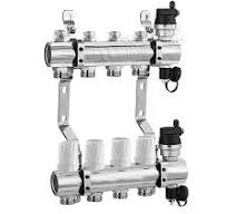 4-Port Brass Heating Manifold With Filling Valves H2037
