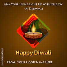 Our printable and ecard diwali cards offer you a variety of designs, all of them easy to customize with photos, stickers, and text you can edit to include names or your own greeting. Write Your Name On Indian Festival Diwali Image