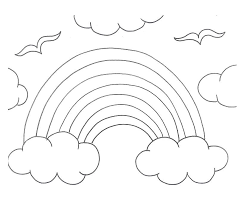 Rainy day drawing in school. Rain And Rainbow Coloring Page Novocom Top