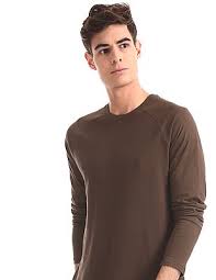 Buy Men Brown Raglan Sleeve Textured T Shirt Online At Nnnow Com