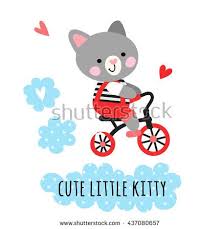cute kitty riding a bicycle children s illustration with a kitty childrens illustrations kitty cute cats