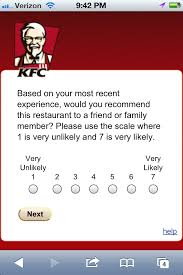 Mobile Survey Net Promoter Score At Kentucky Fried Chicken Kfc Online Survey Tools Surveys Kfc