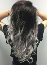 The darker hair contrasts well and looks beautiful. Hair Color Black Balayage Silver Ombre 62 Ideas For 2019 Hair Hair Trends Hair Styles Hair Color For Black Hair