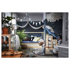 De couleur blanc avec boucles attachés légèrement satinées. Kura Lit Haut Bas Blanc Pin Une Place Ikea