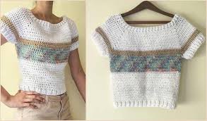 Get the free knitting pattern. Short Sleeved Sweater Free Crochet Pattern