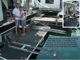 Determine which side of the transom is best suited for installing the swim platform. Houseboat Pwc Rails Jet Ski Lift Dual Sea Doo S On Your Boat S Swim Platform