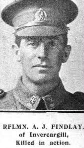 Rifleman James Arthur Findlay New Zealand Rifle Brigade. Died Friday 12  October 1917