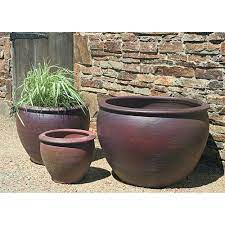 Large splatter ceramic plant pots. Tron Cao Clay Earthenware Large Plant Pots Kinsey Garden Decor