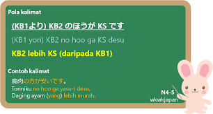 Perbandingan I (Lebih KS) - KB1 to KB2 to dochira (no hoo) ga KS desu ka -  | Belajar Bahasa Jepang Online | wkwkjapan