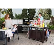 Patio Garden Bar Serving Cart Metal Grill Serving Cart
