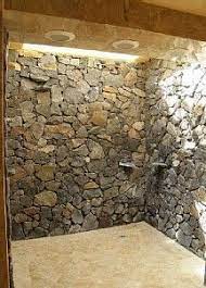 Master Suite Rock Wall Double Shower Stone Shower Rock Shower Rustic Bathrooms