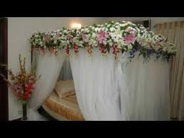 Wedding Room Decoration With Red And White Flowers Youtube Wedding Night Room Decorations Wedding Room Decorations Bridal Room Decor