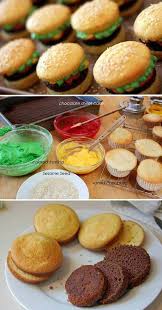 Hamburger Cupcakes So Cool Can Be Done With Store Bough Cuppy Cakes Cupcake Cakes Hamburger Cupcakes Cupcake Recipes
