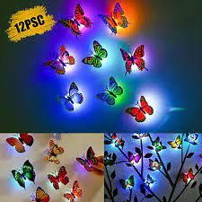 This diy wall decor with lighting is a good way to add a modern touch to the home using cardboard and lighting! 12pcs 3d Butterfly Led Wall Stickers Glowing Bedroom Diy Home Decor Night Light For Sale Online Ebay