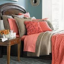 Tan Coral By Nellie Colors For Living Room Tan Walls Brown Furniture Coral Accents Add Teal Home Bedroom Bedroom Color Schemes Beautiful Bedroom Colors