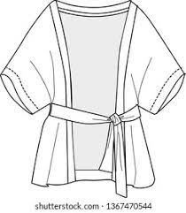 Fashion Technical Drawingjapanese Robeskimono Robe Stock Vector (Royalty  Free) 1367470544 | Shutterstock