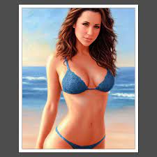 8x10 Art Print Lacey Chabert A Painting Of A Woman In A Bikini On The Bea  D13947 | eBay