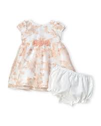 Newborn Girls Two Piece Ivory Lace Dress Bloomers Set C21
