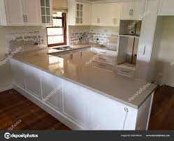 stone bench tops white cupboards white