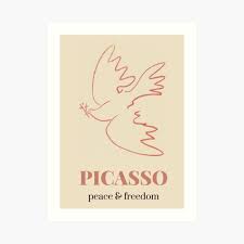 Sechs jahre später sollte picasso für seine darstellung der taube den weltfriedenspreis erhalten. Kunstdrucke Picasso Friedenstaube Redbubble