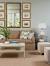 Light Blue Living Room With Brown Furniture
