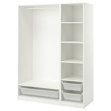 Open wardrobe, white stained, 120x50x197 cm. Pax Wardrobe Combination White Ikea