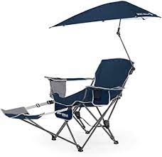 Beach chairs with canopy are always the best idea to enjoy the sea waves along with that beer without causing too much damage to your hair and we have extensively researched the top 10 best beach chair with a canopy that is in demand in 2021. Amazon Com Sport Brella 3 Position Recliner Chair With Removable Umbrella And Footrest Midnight Blue Sports Outdoors