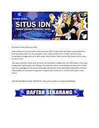 Situs judi poker online terpercaya, agen qiu qiu online indonesia serta bandar judi domino online uang asli dan agen judi capsa online yang terbesar saat ini. Situs Poker Online Terpercaya 2020 By Tempopokersituspokeronlineterpercaya Issuu