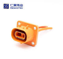 Automotive High Voltage Hvsl 2pin 50A Connector 16A 23A 35A 80A 125A Cable  Plug and Panel Socket for PDU