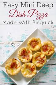 Bisquick Pizza Crust Recipe Easy These Mini Deep Dish Pizzas Are Delicious And So Easy To Make You Make Them With Bisquick Or A Homemade Version So They Are Done Deep Dish Pizza Food Recipes