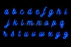 For formal events, we have printable cursive letters; Neon Font Blue Alphabet Letters Word Text Series Symbol Sign On Stock Illustration Illustration Of Flash Decoration 115807040