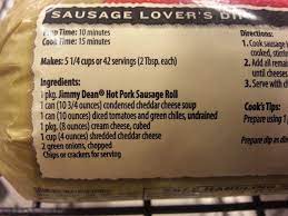 Sausage Lover S Dip 1 Pkg Jimmy Dean Hot Pork Sausage Roll 1 Can 10 3 4 Oz Condensed Cheddar Cheese Ingredients Cheddar Cheese Soup Jimmy Dean Sausage Dip