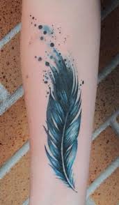 Feather Tattoo Watercolor Realistic Tato Warna Tato Bulu Tato Untuk Pria