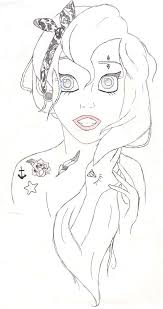 Gypsy rose in black and white. Punk Emo Ariel Coloring Pages Disney Princess Coloring Pages Disney Princess Colors Princess Coloring Pages