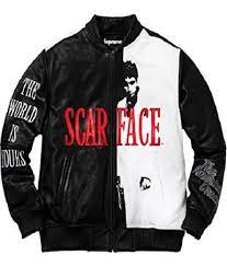 Tony Montana Scarface Al Pacino Bomber Leather Jacket Tlc