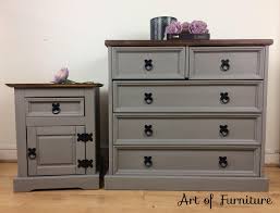 Mexican Pine Chest Of Drawers And Bedside Table Hand Painted In Annie Sloan French Painted Bedroom Furniture Bedroom Furniture Makeover Pine Bedroom Furniture