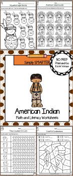 American Indian Themed Kindergarten Math And Literacy Worksheets And Activities Literacy Worksheets Kindergarten Worksheets Printable Kindergarten Math