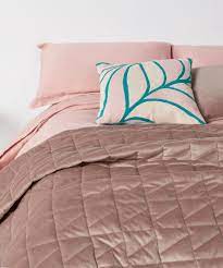 Comforter sets, duvet covers, pillows, sheets, quilts Julius Quilted Velvet Bedspread 225x220cm Soft Pink Made Com