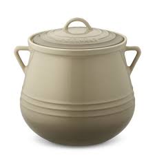 Le Creuset Stoneware Bean Pot In Linen Creuset Le Creuset Stoneware Bean Pot