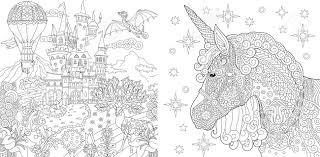 Fairytale castle fantasy deer flying dragon hot air balloon. Coloring Pages Coloring Book For Adults Colouring Pictures Royalty Free Cliparts Vectors And Stock Illustration Image 110955672