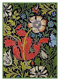 details about william morris compton flower design counted cross stitch chart pattern